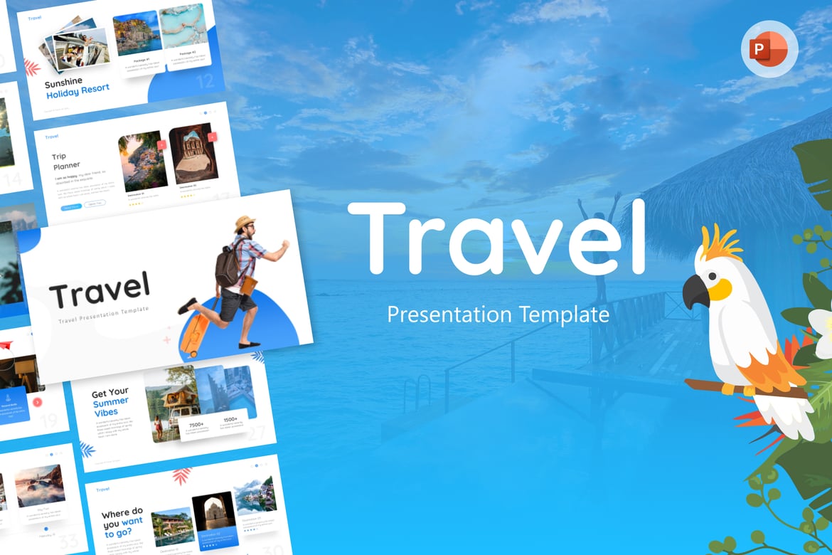 Template PowerPoint Kreatif untuk Presentasi Perjalanan