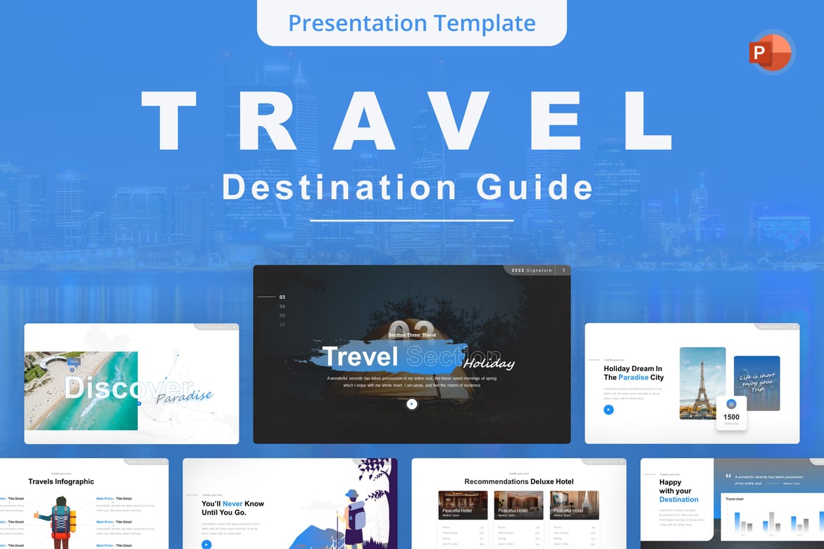 Template PowerPoint Panduan Destinasi Wisata yang Menarik