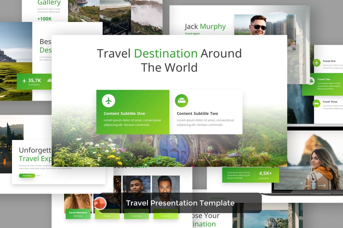 Template Presentasi PowerPoint Destinasi Wisata yang Menarik