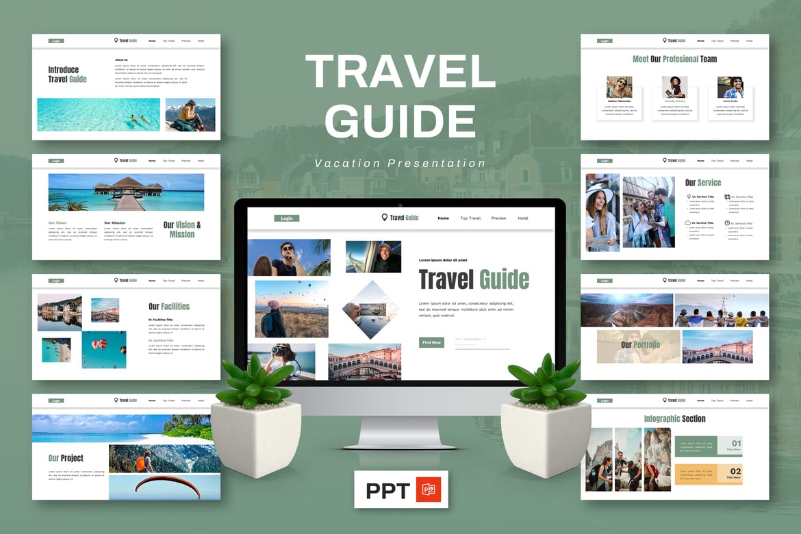 Template Presentasi PowerPoint - Panduan Liburan yang Menarik