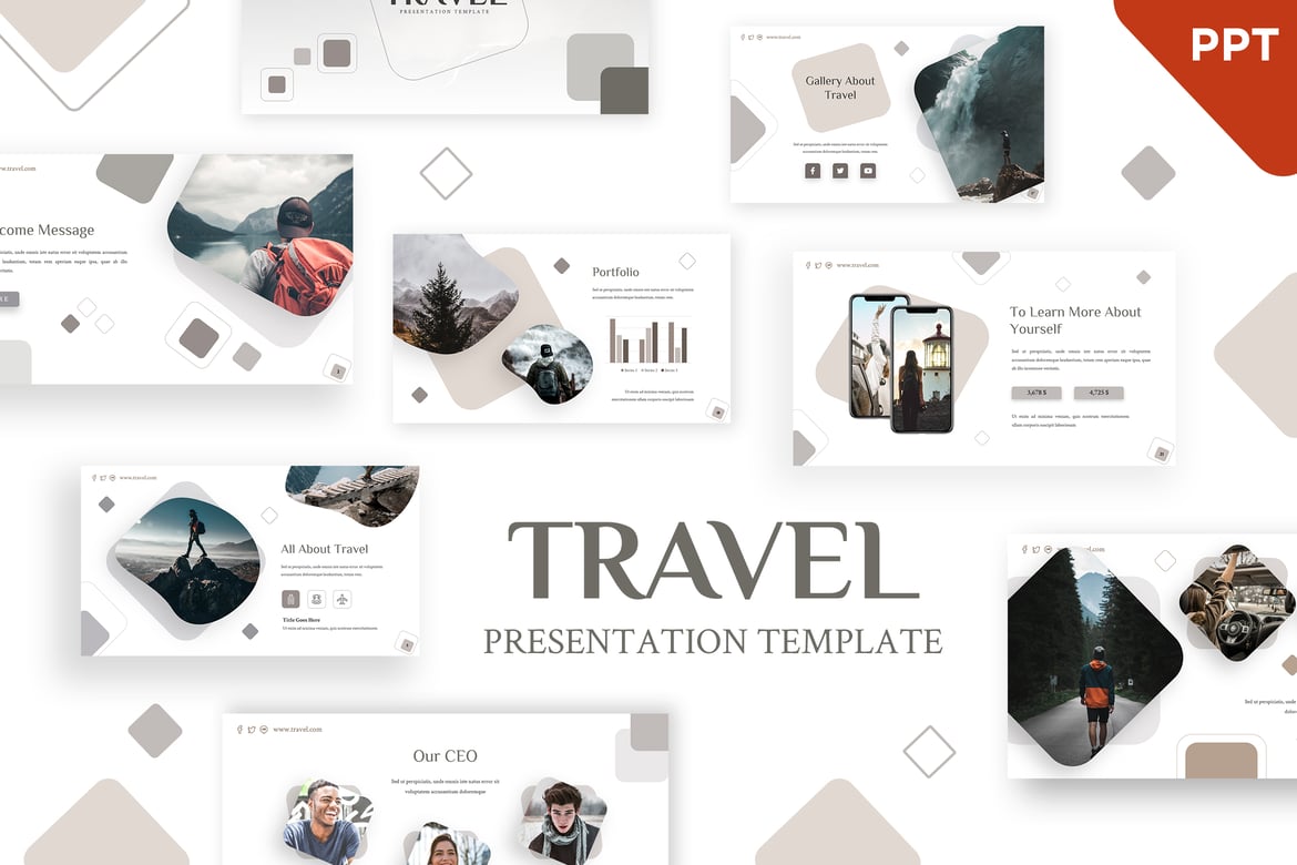 Template PowerPoint Liburan yang Elegan dan Profesional