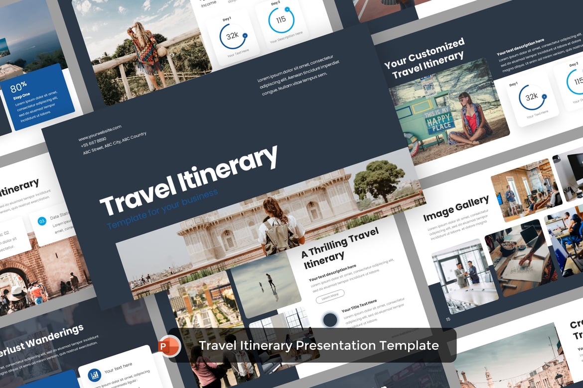 Template PowerPoint Itinerary Perjalanan yang Menarik