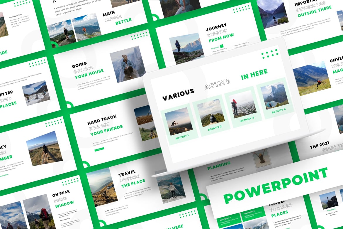 Template PowerPoint Perjalanan Dalam dan Luar