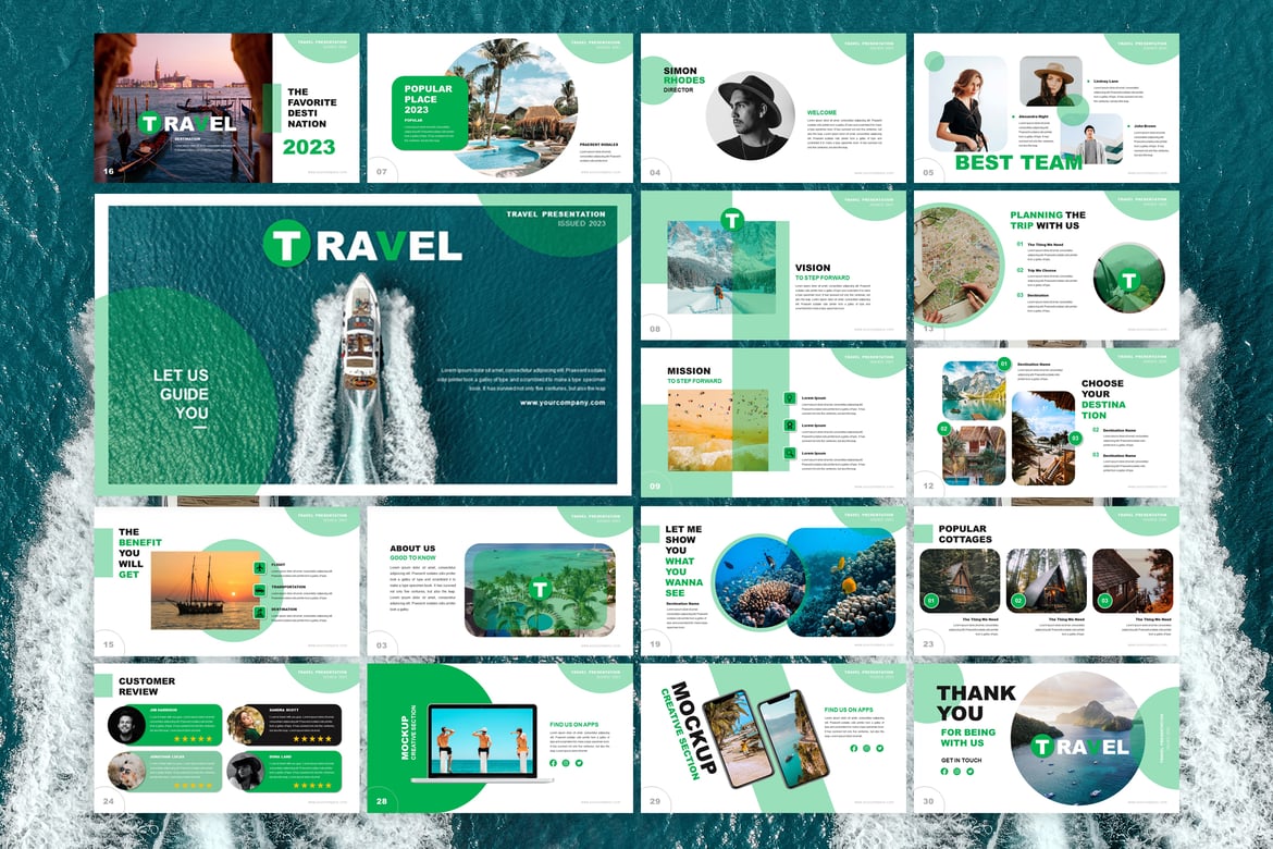 Template Powerpoint Perjalanan Modern dan Minimalis