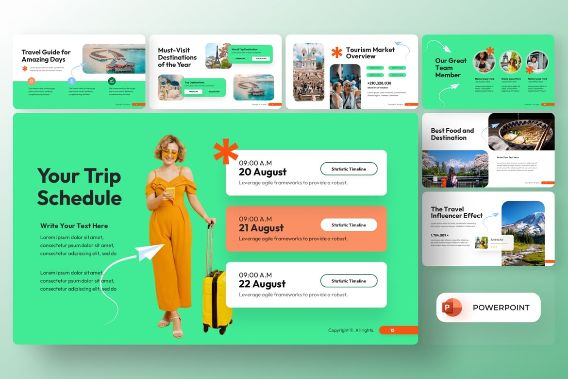 Template Presentasi PowerPoint Bertema Perjalanan yang Modern