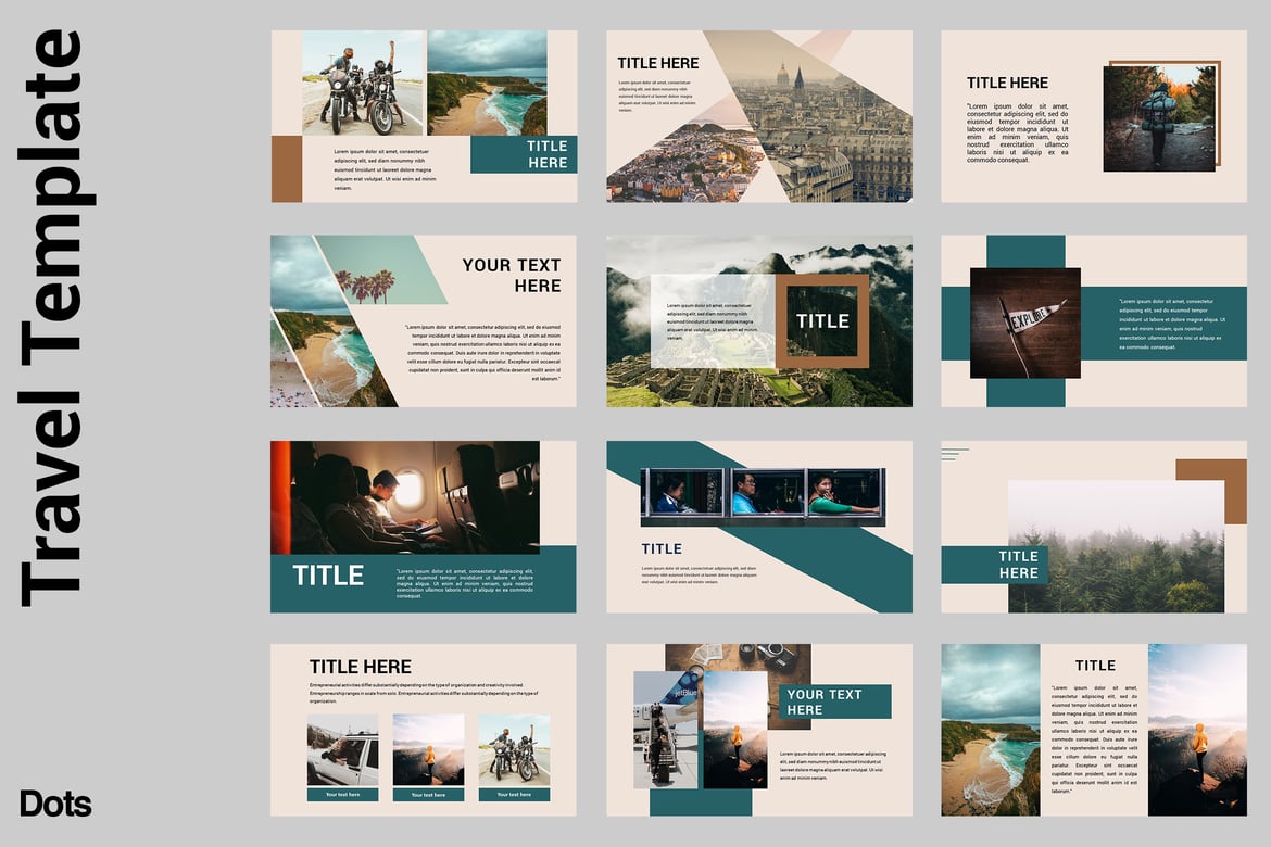 Template PowerPoint Perjalanan yang Stylish dan Minimalis