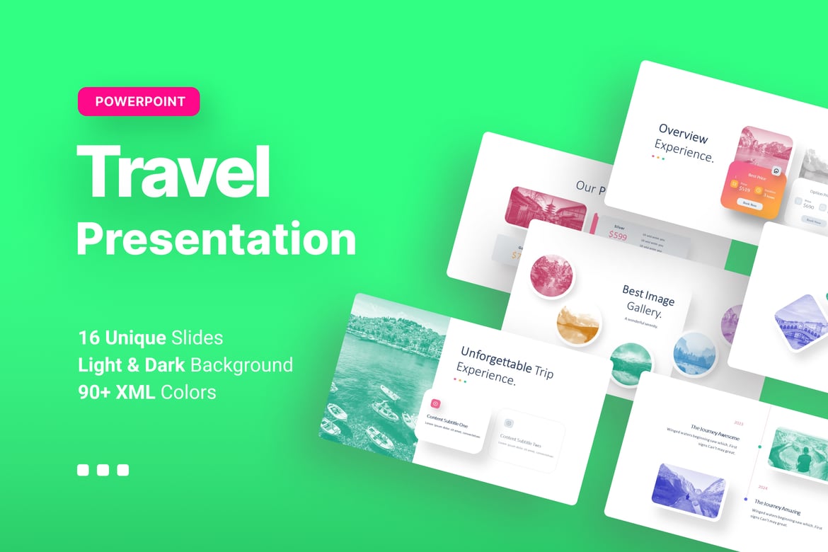 Template PowerPoint Perjalanan yang Menarik dan Profesional