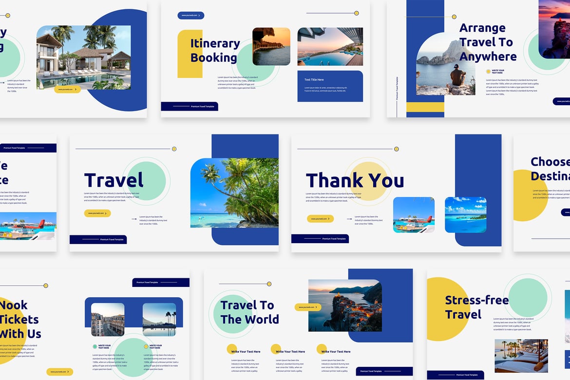 Template PowerPoint Perjalanan yang Menakjubkan