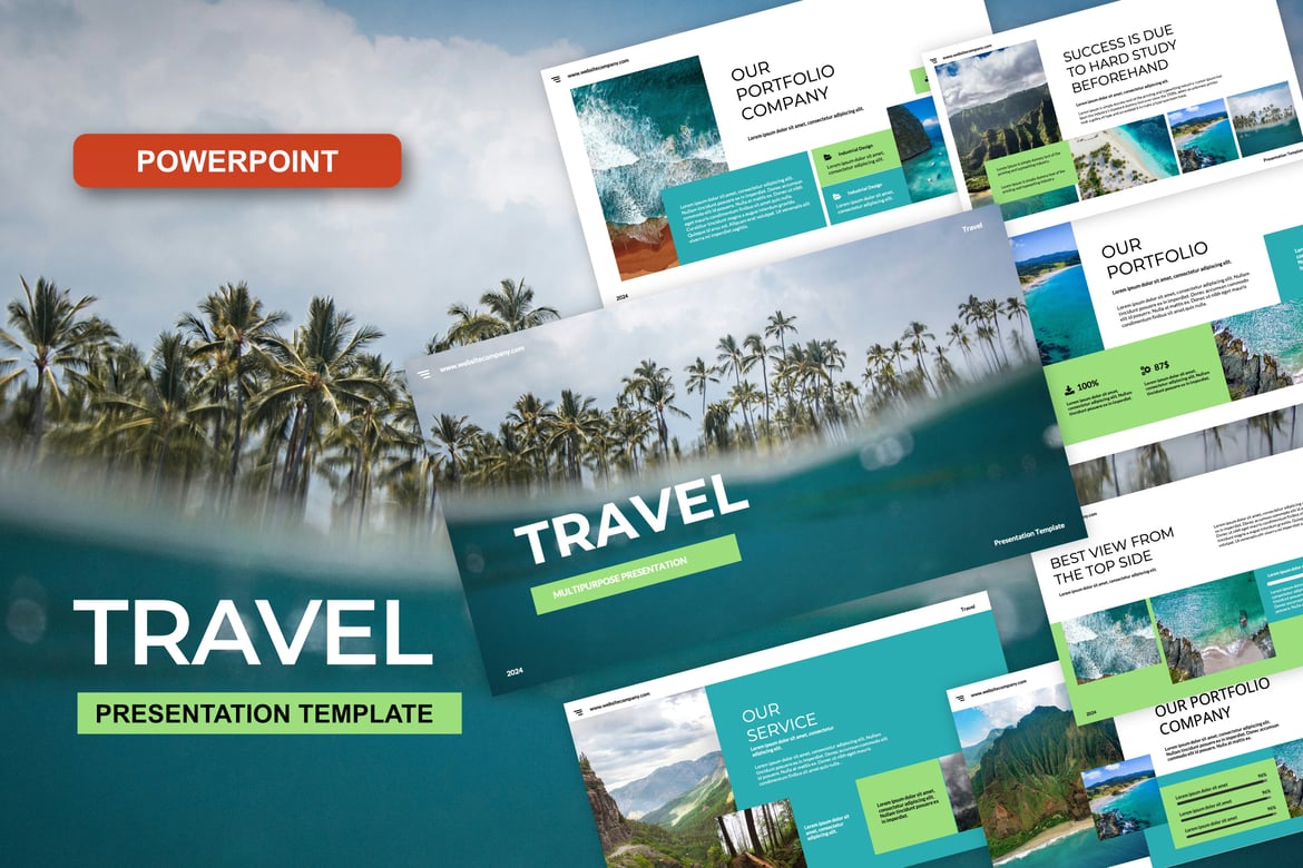 Template PowerPoint Perjalanan yang Menarik dan Serbaguna