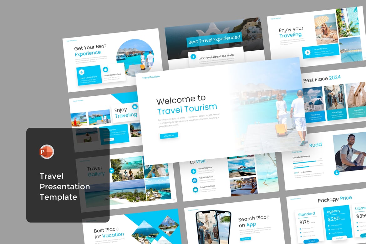 Template Presentasi PowerPoint Pariwisata yang Menarik