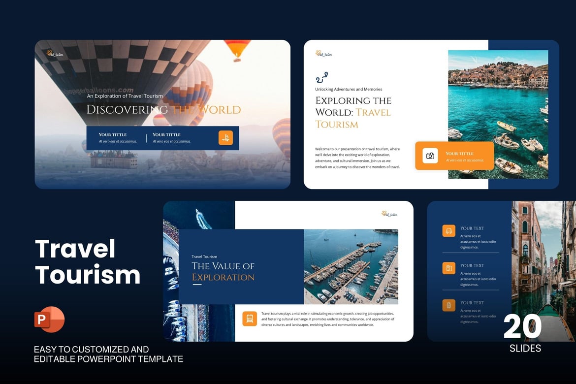 Template Powerpoint Perjalanan dan Wisata yang Menarik