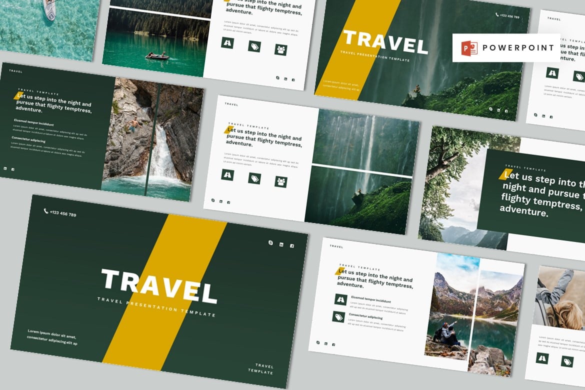 Template PowerPoint Perjalanan & Petualangan yang Modern dan Kreatif