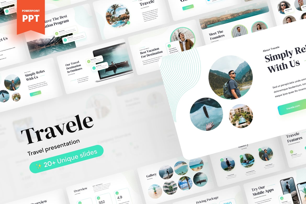 Travele - Template PowerPoint Perjalanan yang Menarik