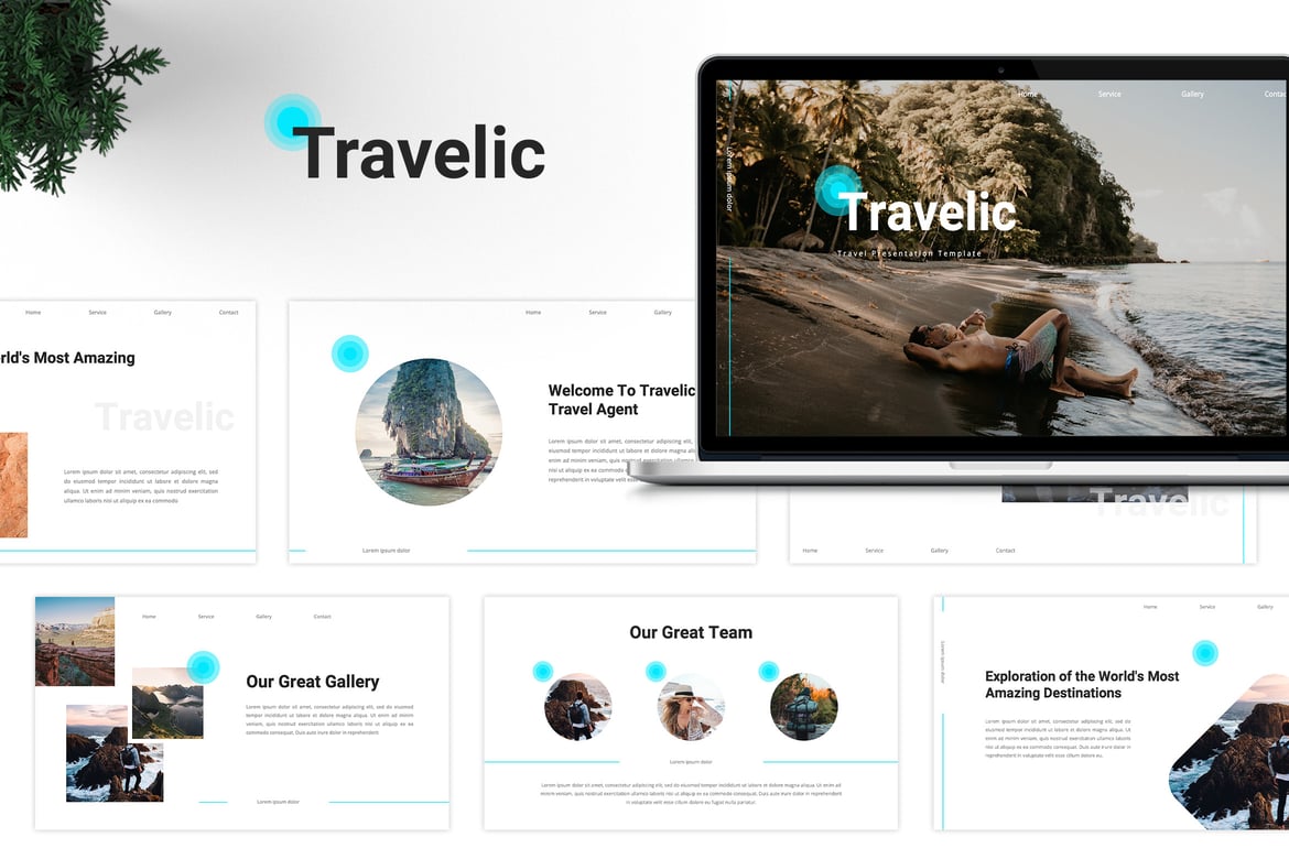 Template Presentasi Powerpoint Travelic - Ciptakan Momen Perjalanan Anda