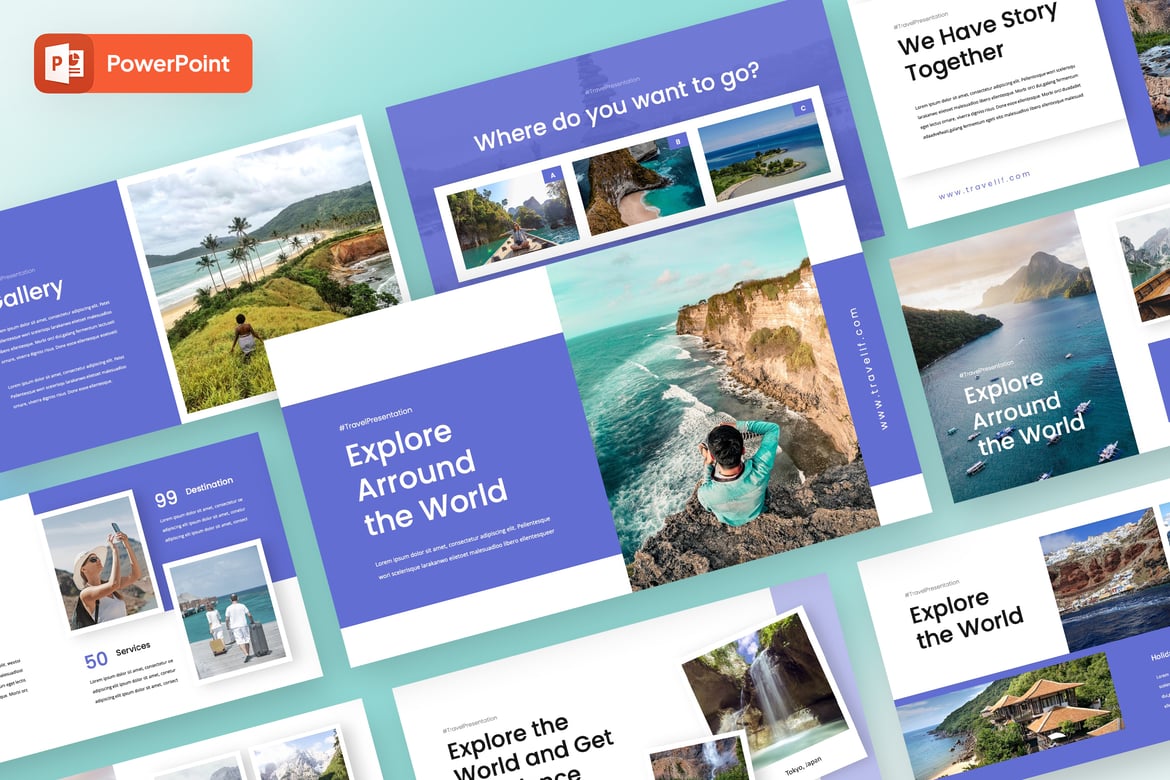 Template Powerpoint Perjalanan - Travelif yang Profesional