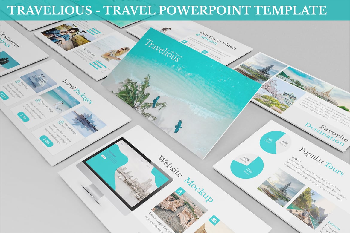 Template Powerpoint Travelious - Solusi Presentasi Modern untuk Berbagai Tema