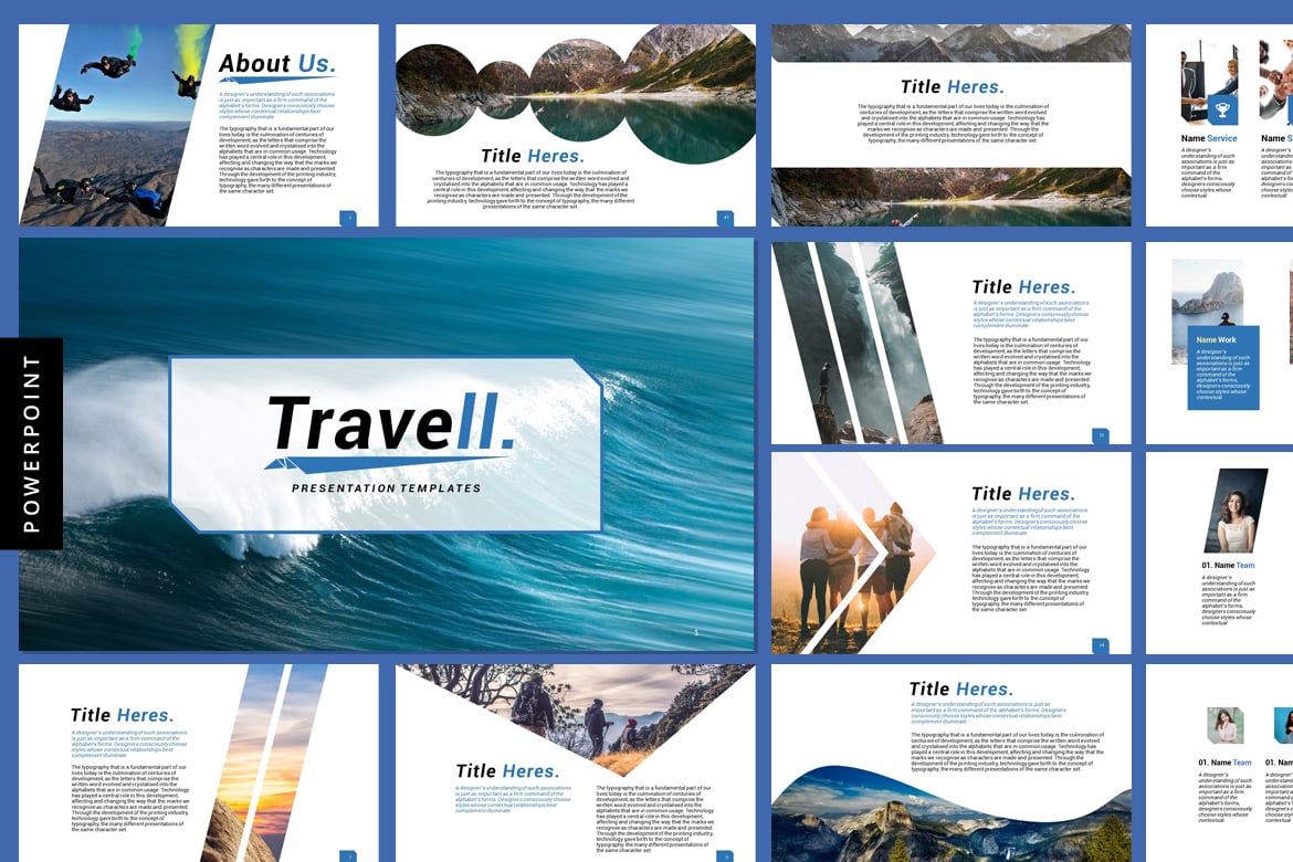 Template Presentasi PowerPoint Travell untuk Bisnis Perjalanan