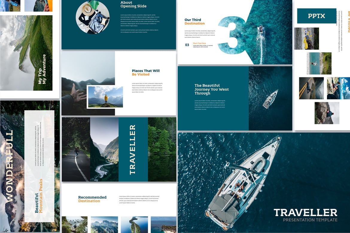 Template Powerpoint Traveller - Modern dan Profesional untuk Presentasi Anda