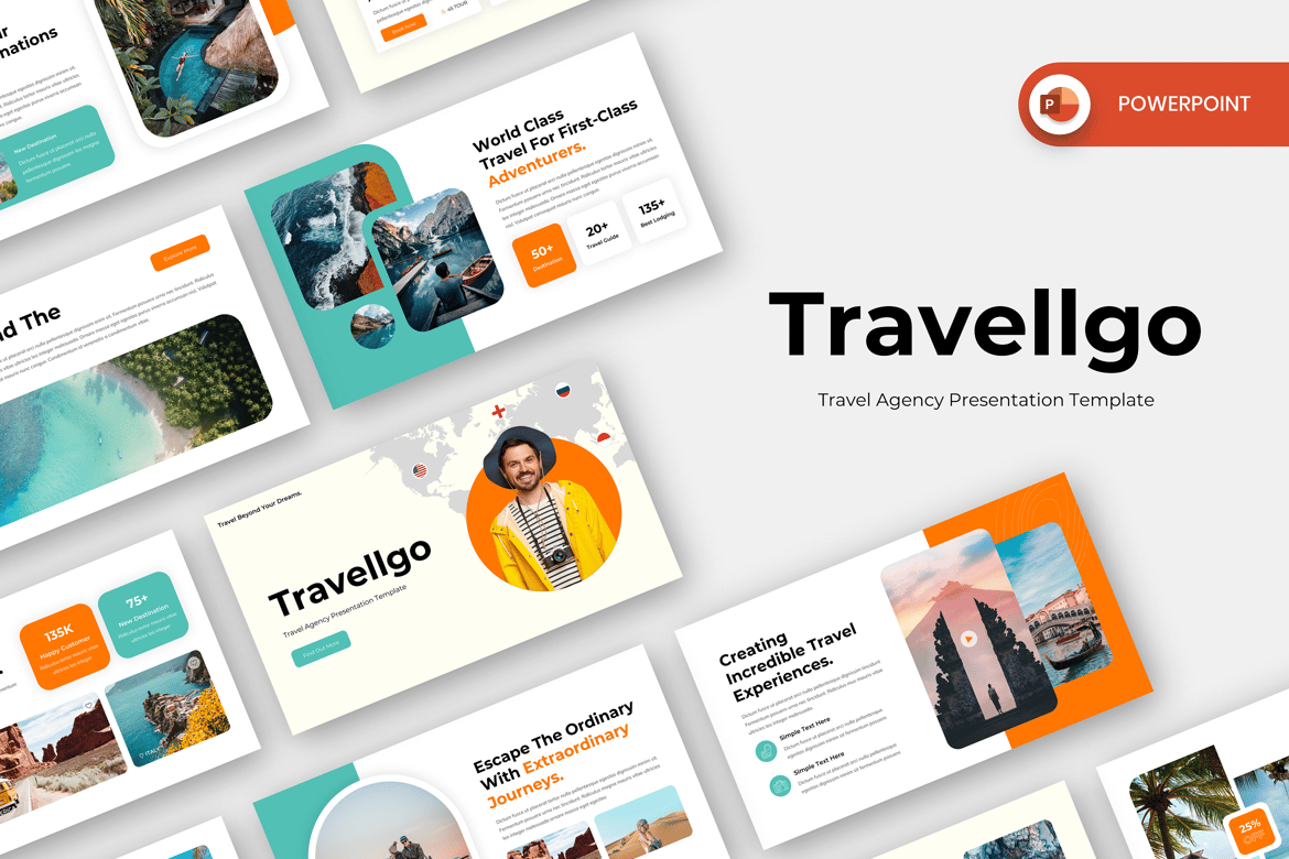 Travellgo - Template PowerPoint Agensi Perjalanan yang Menarik