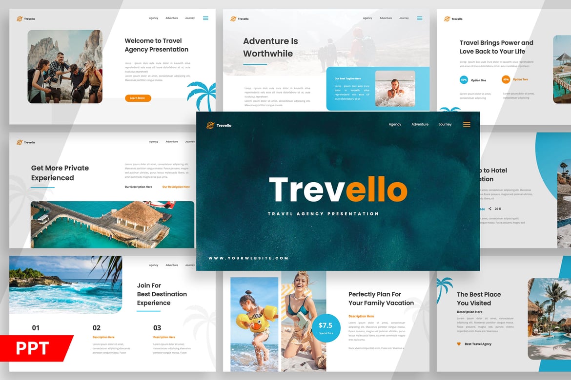 Template Powerpoint Travello - Solusi Presentasi Elegan dan Multifungsi