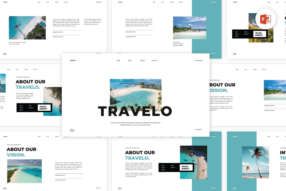 Template PowerPoint Travelo - Solusi Presentasi Profesional untuk Agensi Perjalanan Anda