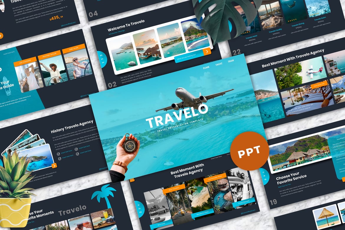 Travelo - Template Powerpoint Perjalanan yang Menarik