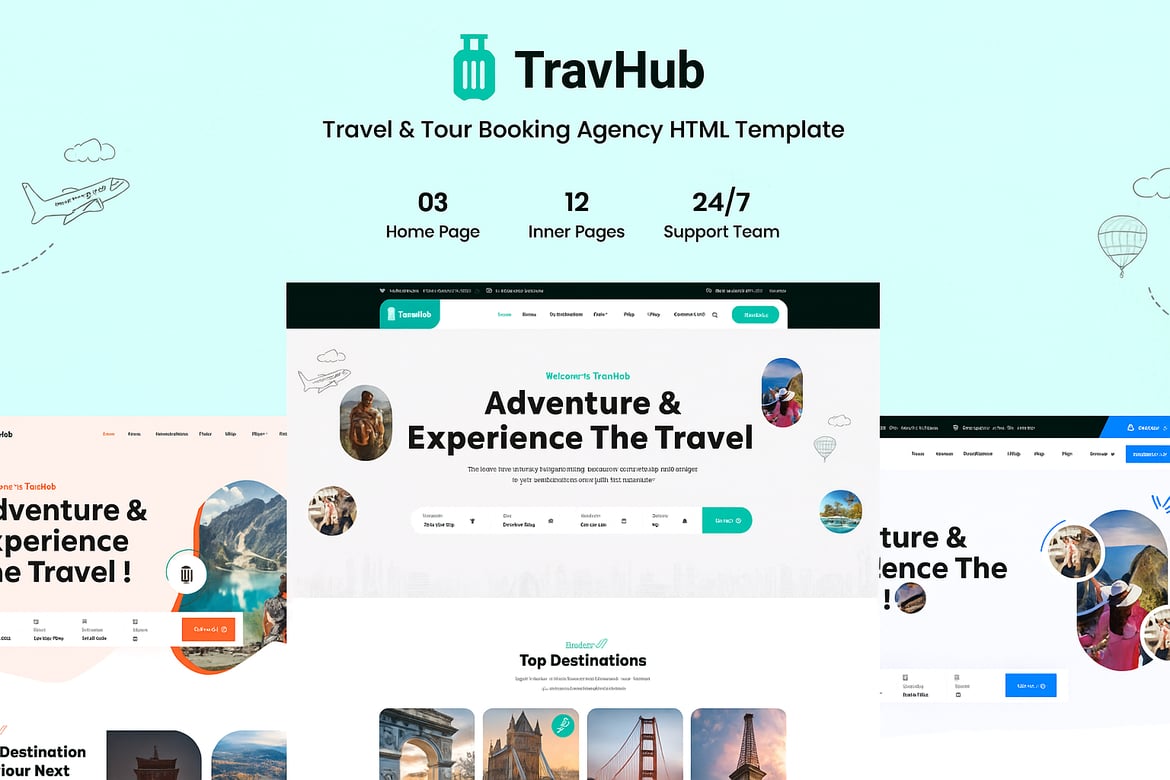 Travhub – Template Website Pemesanan Tour & Travel yang Modern