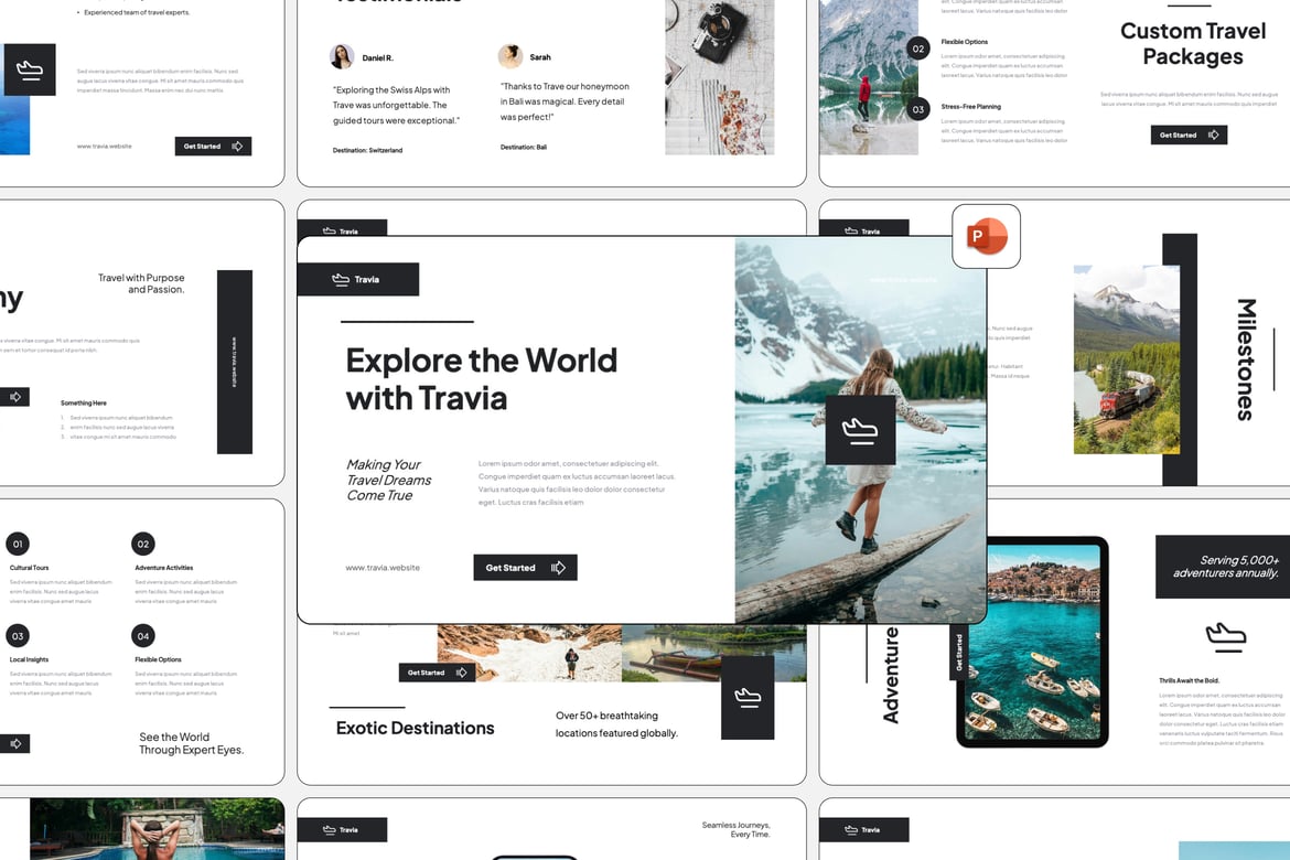 Travia - Template Presentasi Powerpoint untuk Agensi Perjalanan