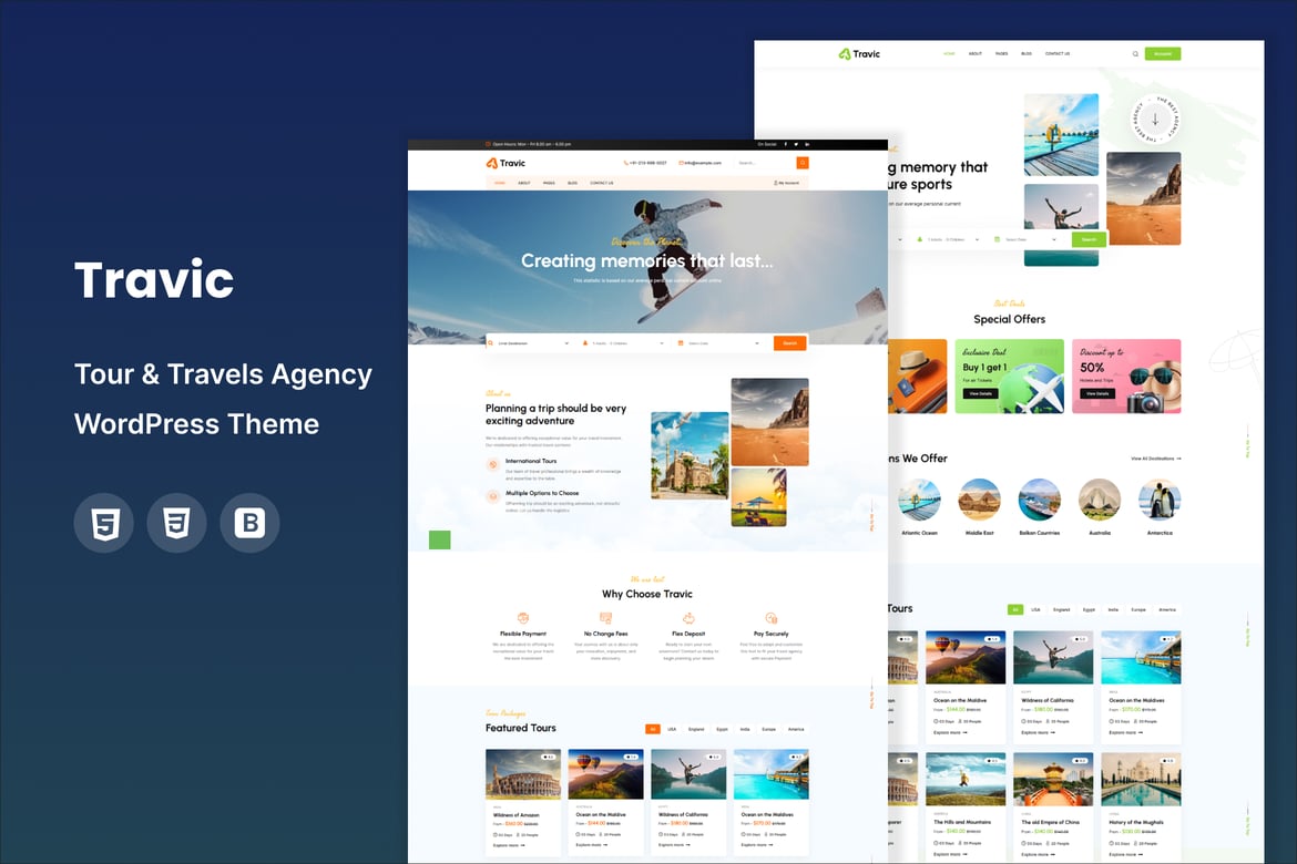 Travic - Tema WordPress untuk Agen Perjalanan dan Wisata