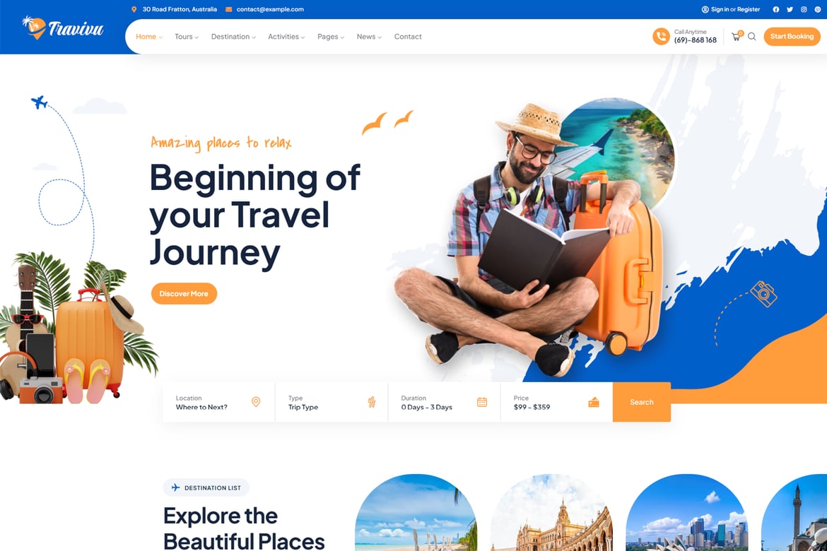 Travivu - Tema WordPress untuk Pemesanan Wisata dan Tour yang Menarik