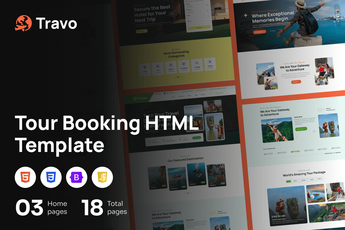 Travo - Template Website Pemesanan Tur yang Menawan