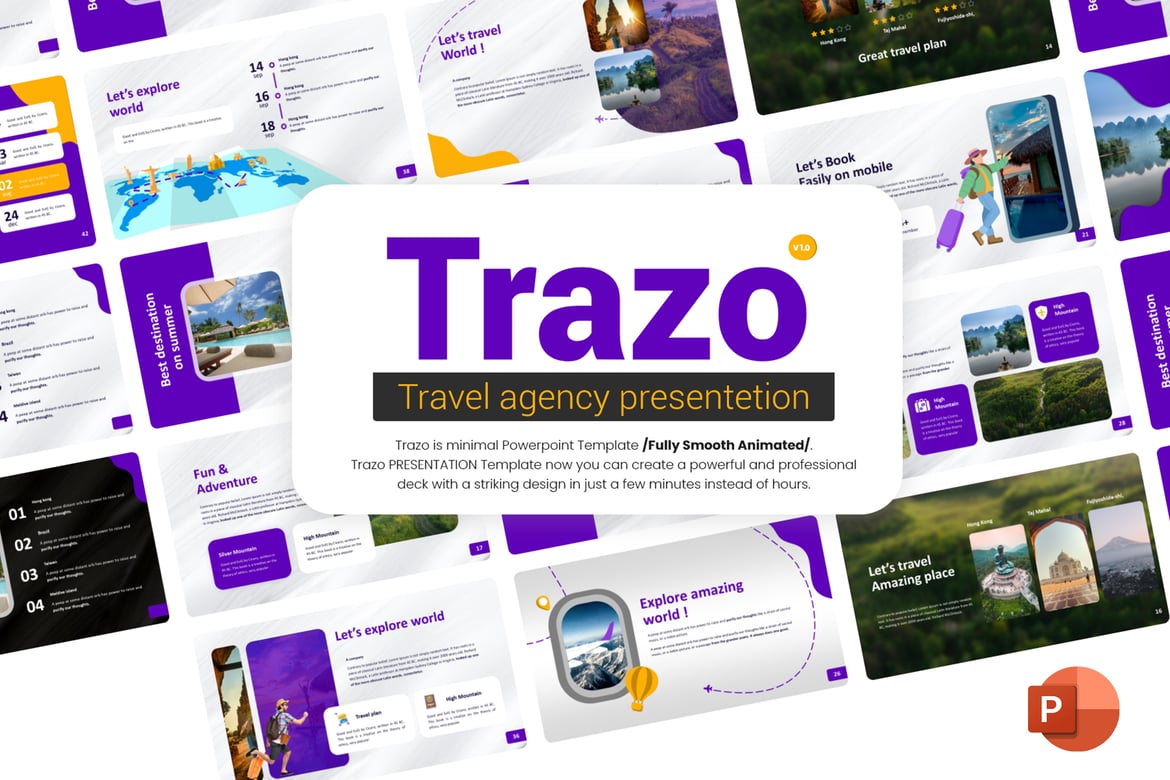 TRAZO - Template Presentasi Travel Agency yang Minimalis dan Modern (PowerPoint)
