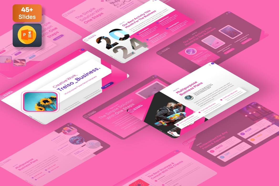 Treiso - Template Presentasi PowerPoint Kreatif Serbaguna