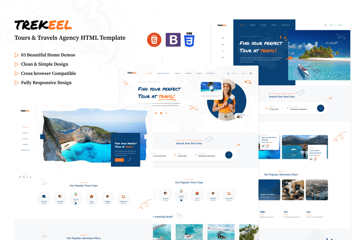 Template Website Trekee untuk Agensi Perjalanan dan Tur