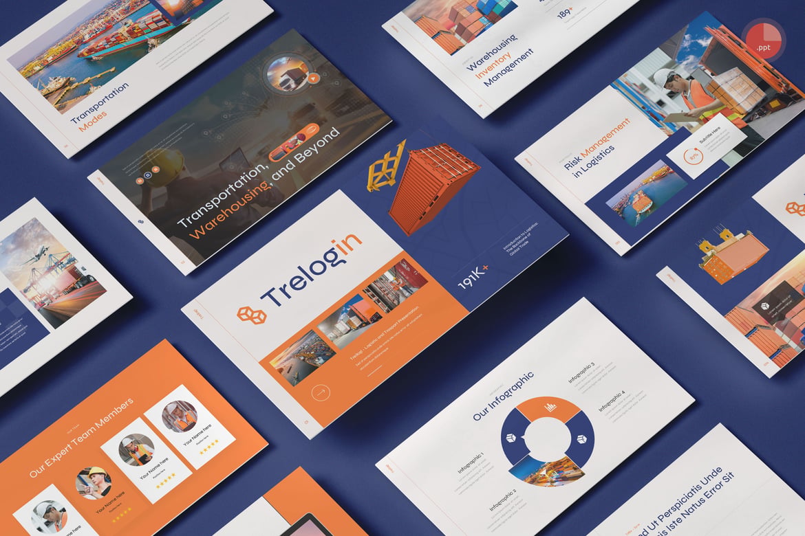 Trelogi - Template Presentasi PowerPoint untuk Logistik dan Transportasi