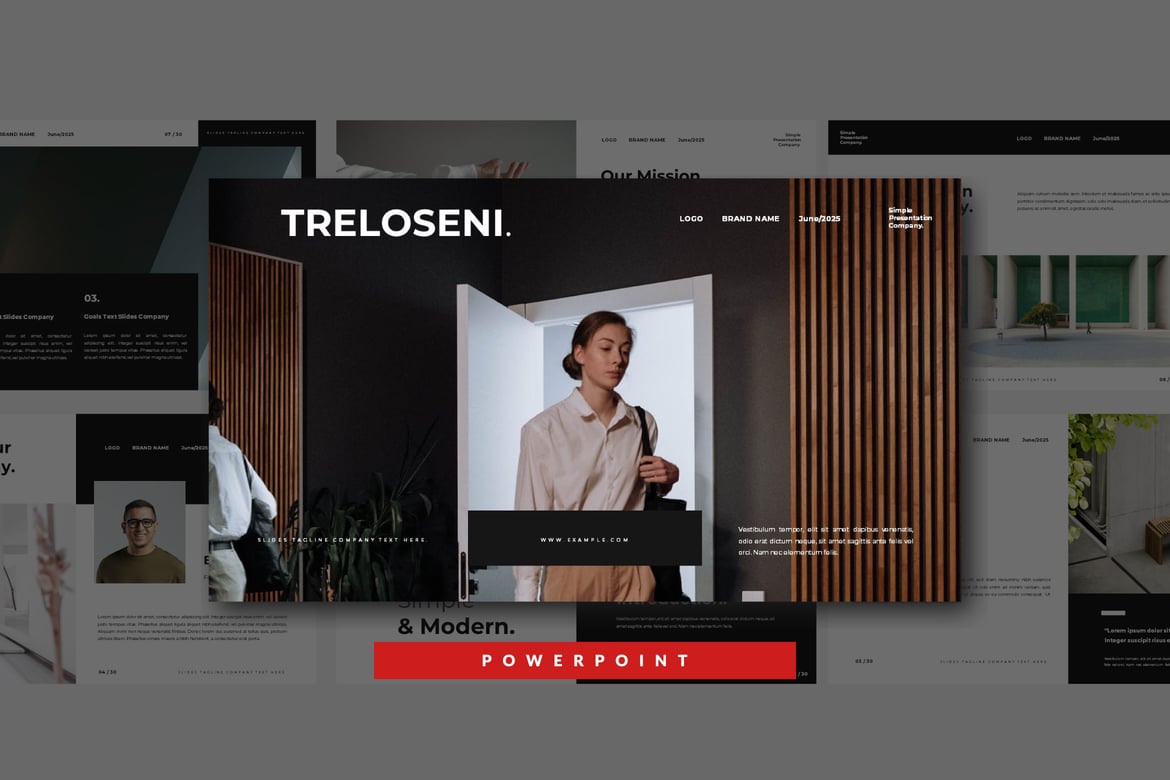 Template Presentasi PowerPoint Treloseni yang Menarik