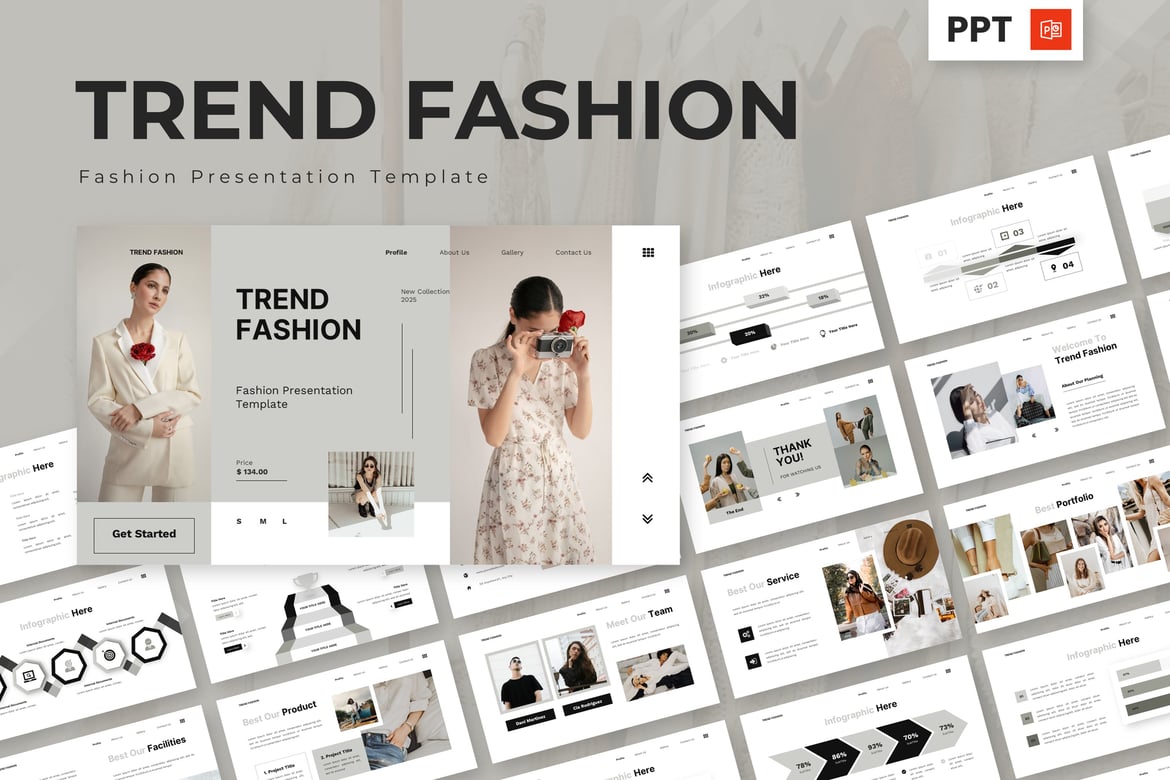 Template Presentasi Fashion Trend - Powerpoint Menarik untuk Gaya Hidup Modern
