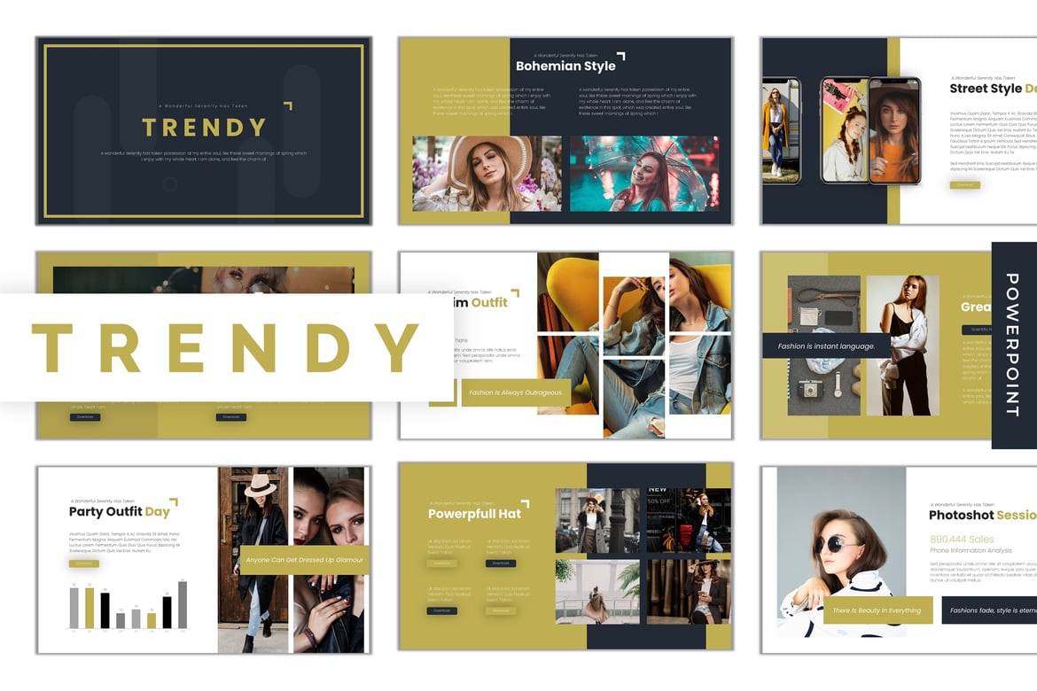 Template Powerpoint Trendy - Solusi Presentasi Modern