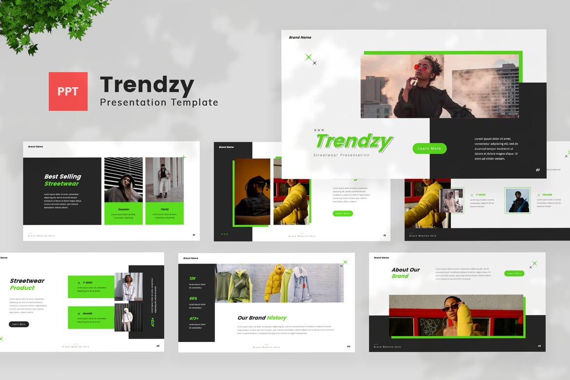 Trendzy — Template Presentasi Powerpoint Fashion Streetwear yang Stylish