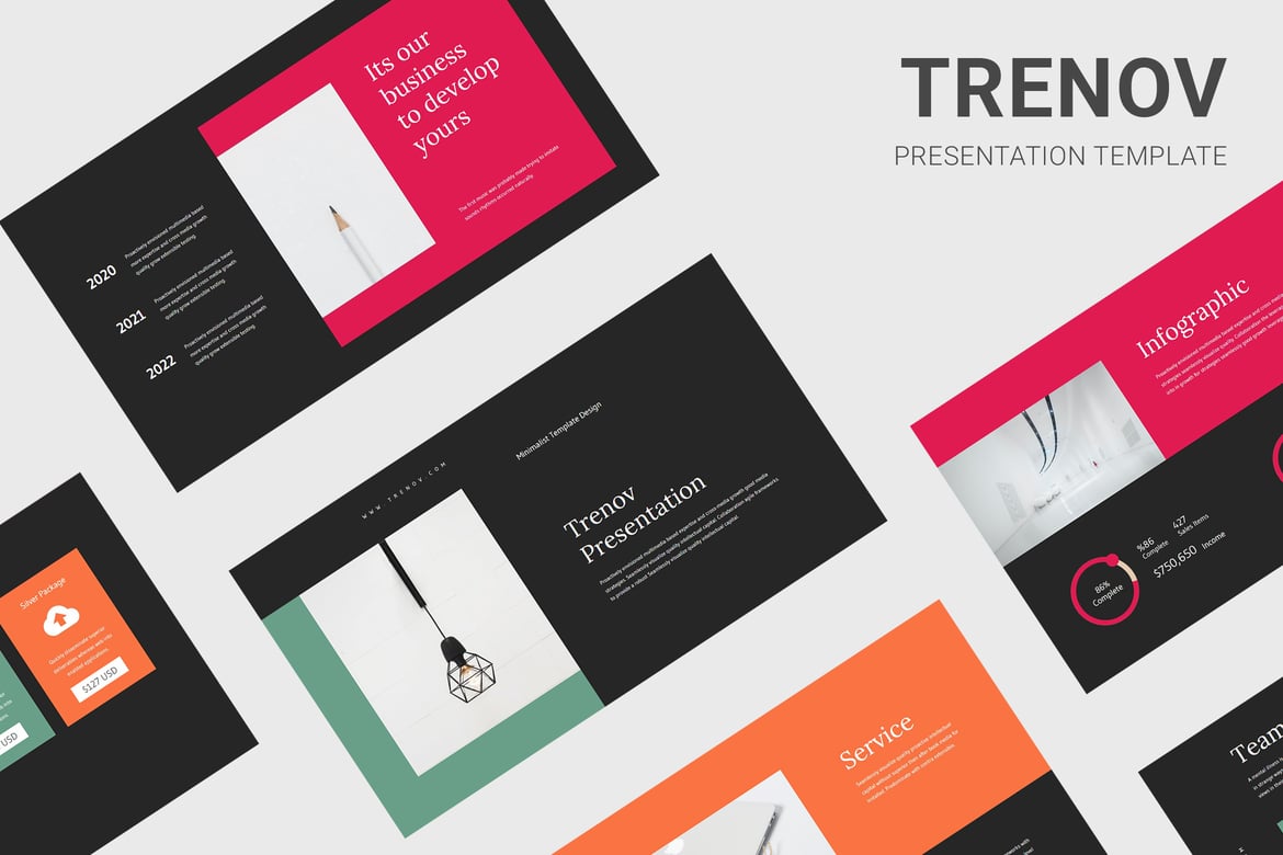 Trenov - Template Powerpoint Bisnis Minimalis yang Menarik