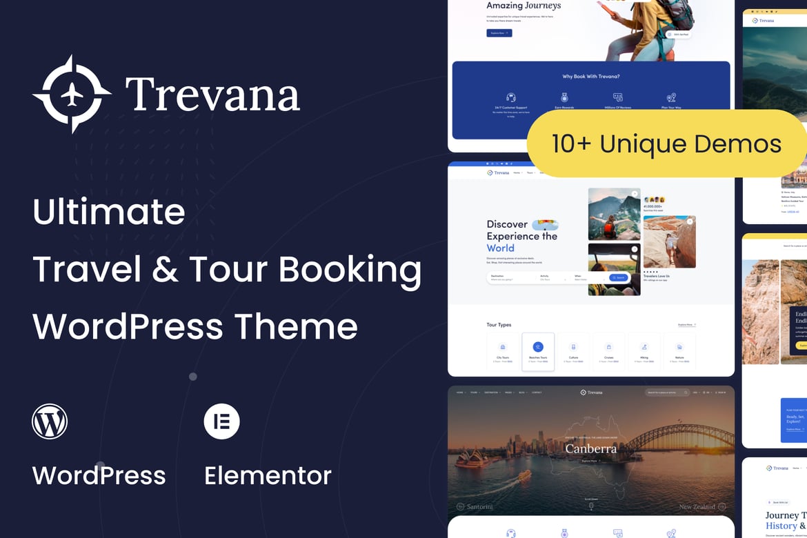 Trevana - Tema WordPress Booking Perjalanan & Tur yang Menarik
