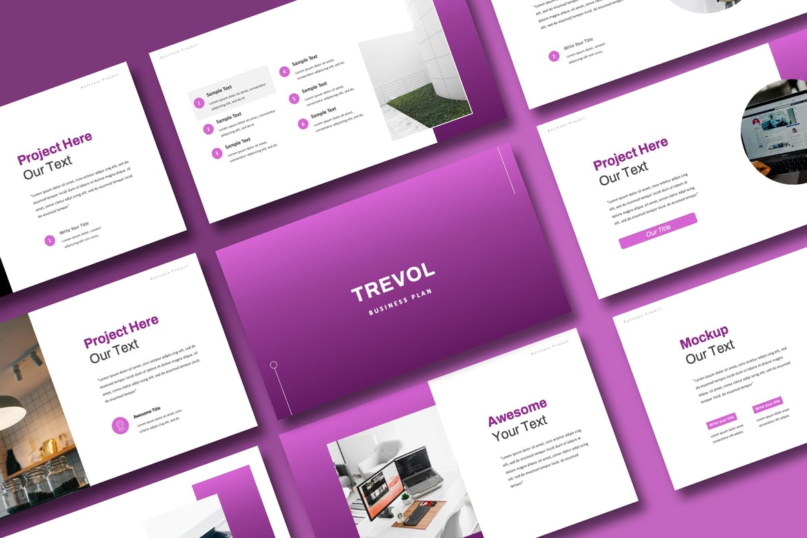 Template PowerPoint Bisnis Trevol yang Modern dan Fleksibel