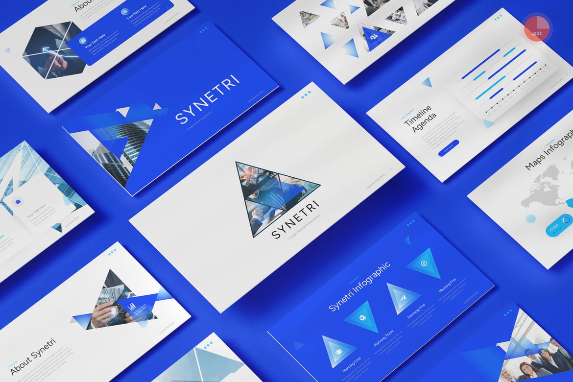 Template Presentasi Minimalis Segitiga yang Menarik