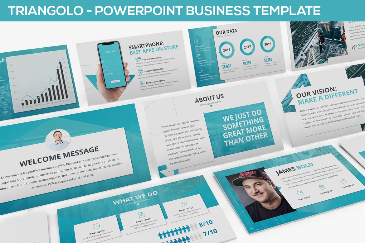 Template Presentasi PowerPoint Triangolo - Solusi Kreatif untuk Bisnis Anda
