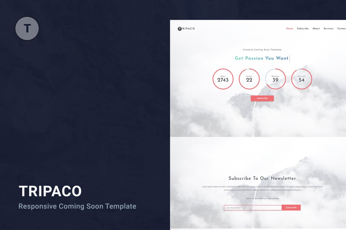 Tripaco - Template Website Coming Soon yang Responsif dan Modern