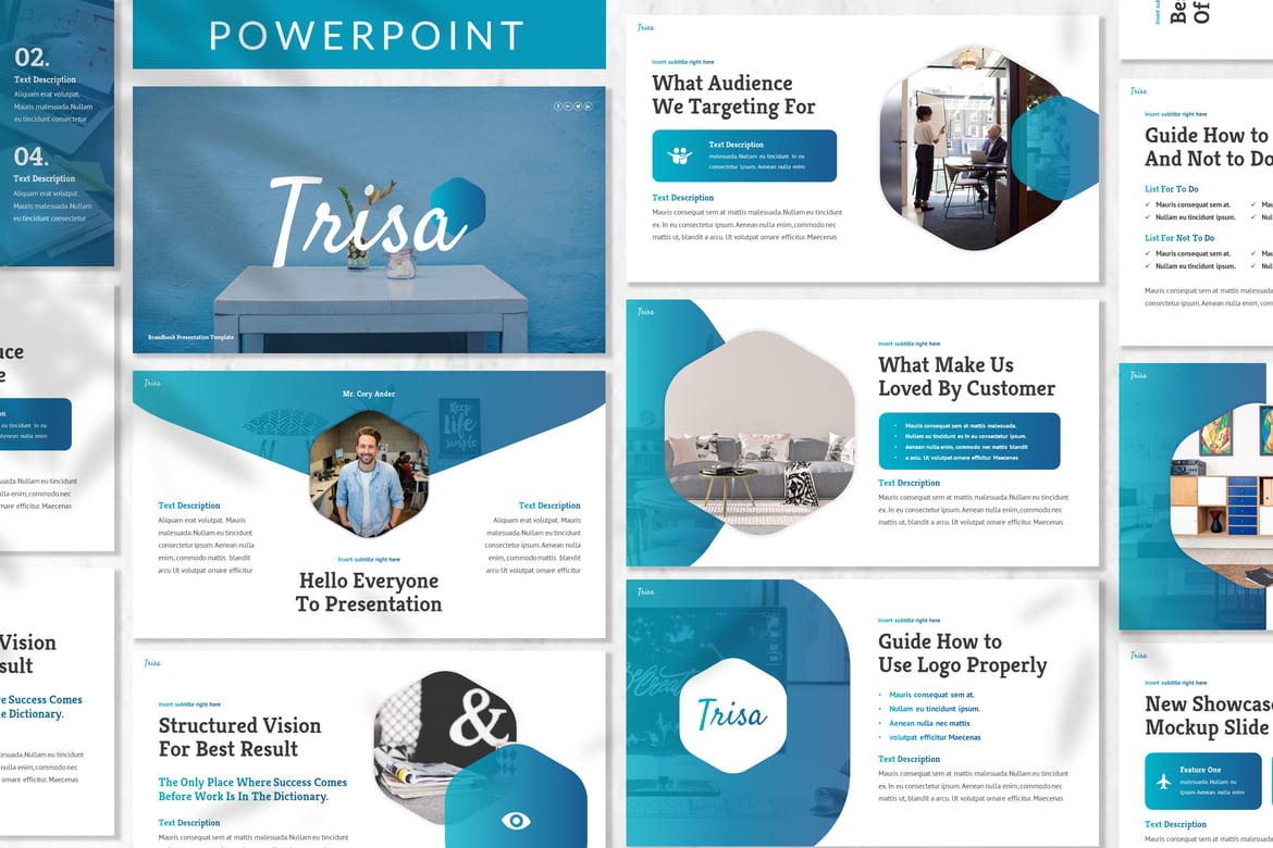 Trisa - Template Powerpoint Bisnis yang Modern dan Minimalis