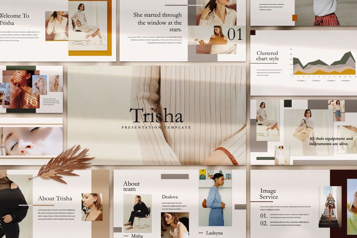 Template Presentasi Powerpoint Trisha yang Modern dan Profesional