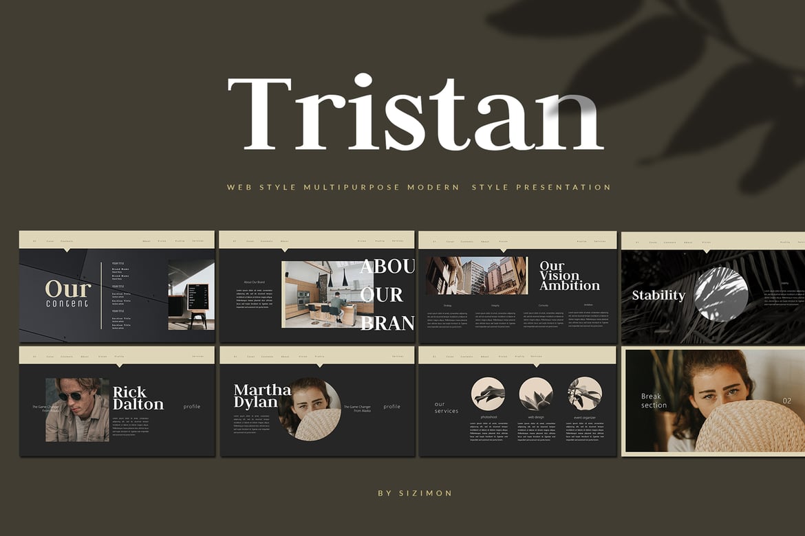 Template Presentasi Kreatif Tristan - Powerpoint Minimalis