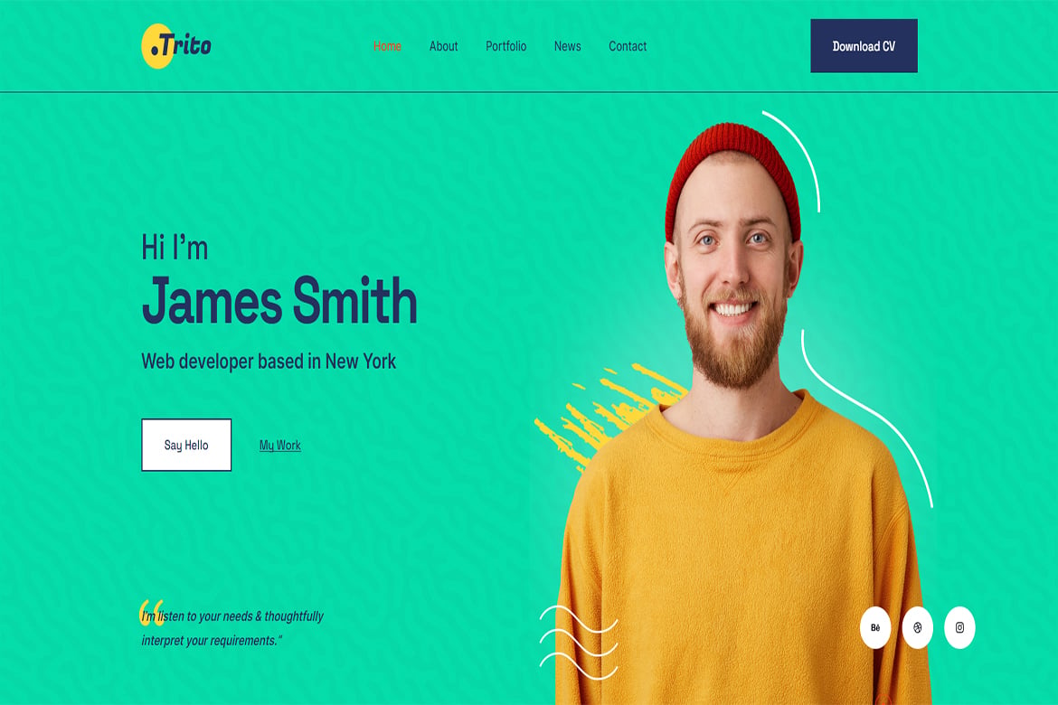 Trito - Template Website Portofolio Pribadi yang Menarik