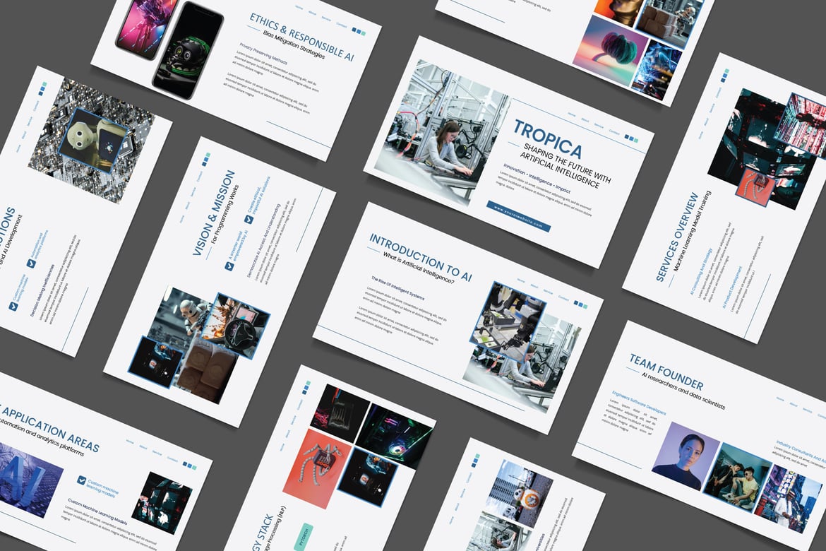 Template Presentasi PowerPoint Tropica dengan Kecerdasan Buatan